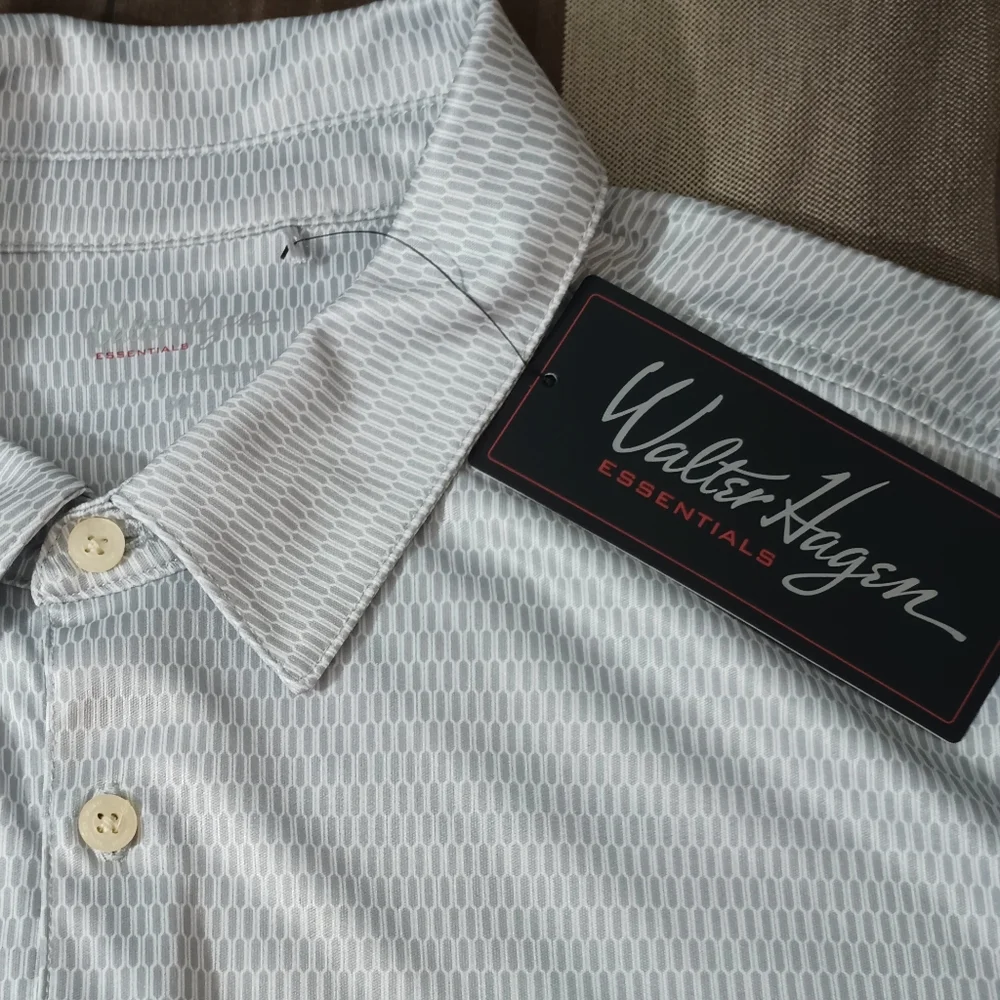 Men's Walter Hagen Light Gray‎ HydroDri Polo Shirt XL